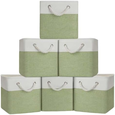 Cube Storage Bins, Collapsible Fabric Storage Cubes Bins, 11 Inch Cube Storage by BOFUGA