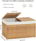 SETVSON Storage Basket with Lid, 2-Lid PE Rattan Storage Bin - Image 4