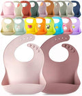 2-Pack Waterproof Silicone Baby Bib Lightweight Comfortable Easy-Wipe Clean by YMCF+Products