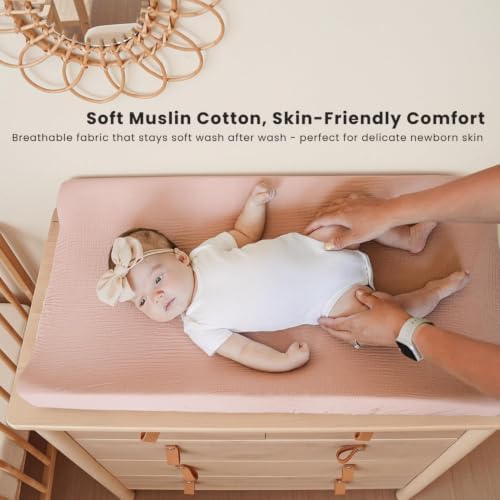 Konssy 2 Pack Muslin Changing Pad Covers - Image 2