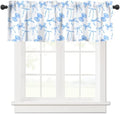 Blue Bow Valance for Girls Bedroom, Watercolor Ribbon Bow Princess Romantic by JanJCurt