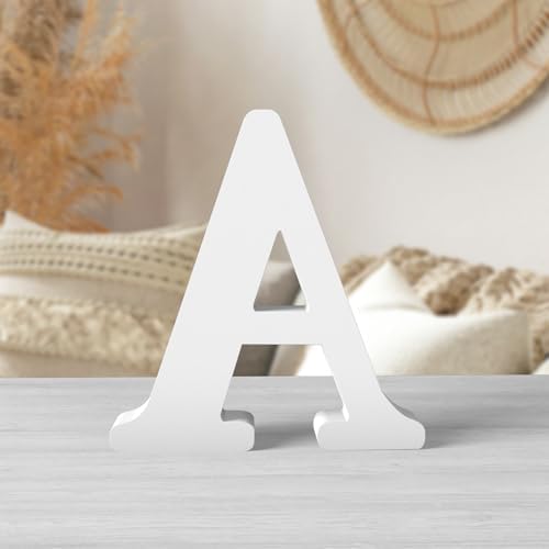 6 Inch White Wooden Letters Unfinished Wood Letters by ZARUATU