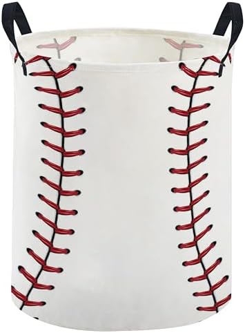 ESSME Ball Laundry Basket, Baseball Hamper Collapsible Canvas Waterproof by ESSME