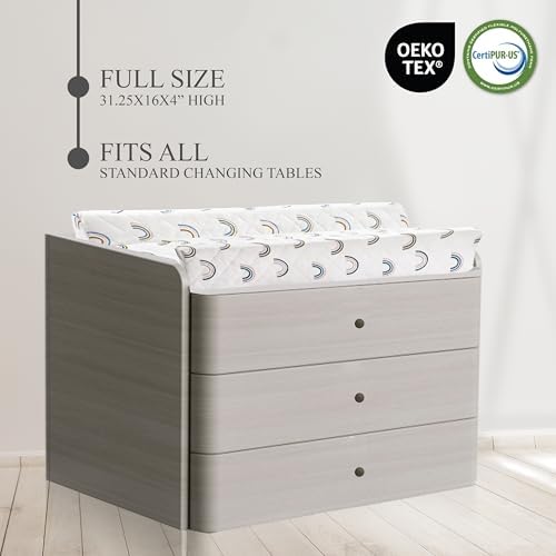 Organic Cotton Covered Contoured Baby Changing Pad | Waterproof Foam Mattress - Image 5
