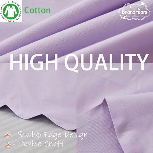 Brandream Scallop Edge Cotton Crib Skirt, Baby Girl Boy Gender Neutral Crib - Image 3
