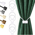 Hion Magnetic Curtain Tiebacks White 6pcs, Curtain Holdbacks Hooks Holders by Hion