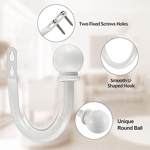 Sumnacon Set of 2 Decorative Curtain Holdbacks, Wall Mounted Aluminum Alloy - Image 2