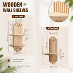 Artilady Boho Wall Decor Wood Shelves, Hanging Storage Candle Plant Holder - Image 2