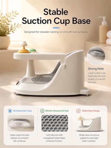 Baby Bath Seat for Babies Sitting Up, Baby Bath Chair - Image 4