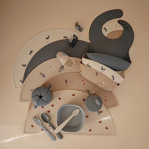 mushie Silicone Baby Bib | Adjustable Fit Waterproof Bibs - Image 5