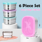 Tanjiae 6-Pack 8oz Small Stainless Steel Snack Containers - 230mL Leakproof - Image 3