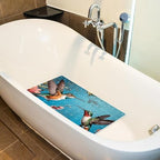 Shower Mat Non Slip 26.8 x 15.1 Inches, Hummingbirds Flowers Bathtub Mat Shower - Image 5