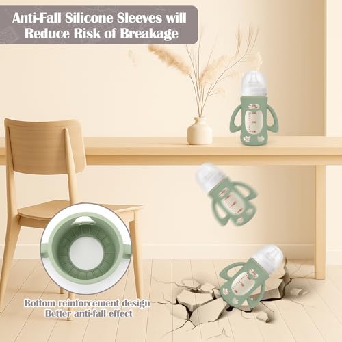 BUSOHA 3 Pack Silicone Sleeves for Pigeon 8oz Glass Baby Bottle - Image 3