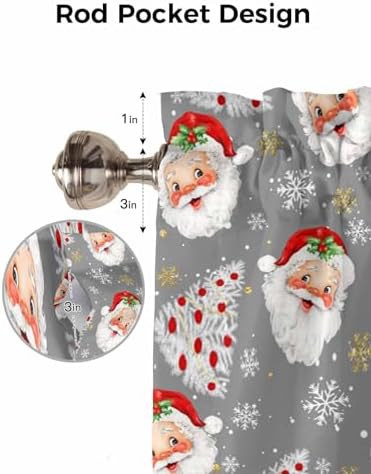 Grey Christmas Valance Curtains - Image 7