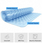 GORILLA GRIP Bath Tub Shower Mat, Bathtub Floor Liner, 35x16 Clear Blue - Image 4