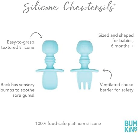 Bumkins Baby Utensils Set, Chewtensils Silicone Spoons - Image 5