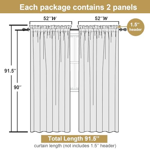 Lecloud Leia Blush Pink Sheer Curtains 90 Inches Long 2 Panels, Airy Leaf - Image 2
