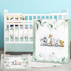 Hahafelt 3 Pcs Safari Animals Baby Crib Bedding Set by Hahafelt
