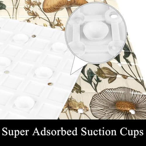 Shower Mat Non Slip, Bee Mushroom Floral Anti Slip Bath Mat - Image 3