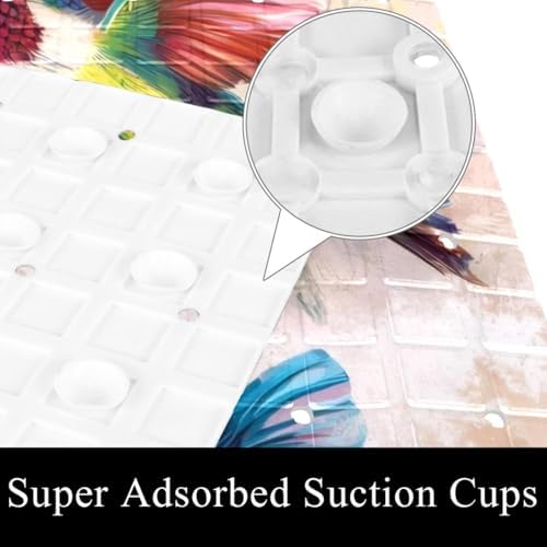 Shower Mat Non Slip, Hummingbird Flower Anti Slip Bath Mat - Image 3