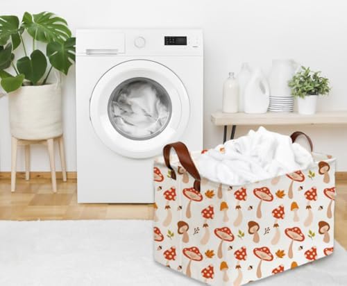 Sanjiaofeng Rectangular Kids Basket Cute Storage Bins, Mushroom Storage Basket - Image 4