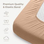 Comfy Cubs 100% Muslin Cotton Fitted Crib Sheet - Image 3