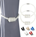 BEL AVENIR Magnetic Jute Curtain Tiebacks 2 Pack Hand-Woven Curtain Ties by BELAVENIR