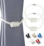 BEL AVENIR Magnetic Jute Curtain Tiebacks 2 Pack Hand-Woven Curtain Ties by BELAVENIR