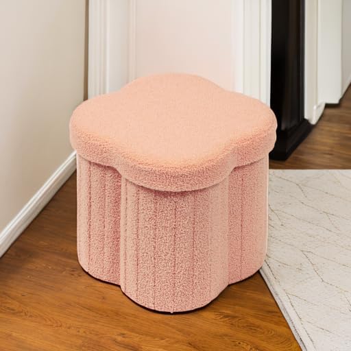 B FSOBEIIALEO Storage Ottoman Cube, Flowers Shaped Ottomans - Image 6