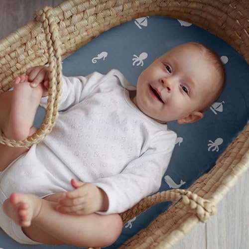 Baby Bassinet Sheets Girl Boy, 3 Pack Fitted Bassinet Sheet - Image 2