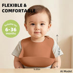 Set of 3 Silicone Bibs for Babies Toddler, Soft Adjustable Bibs for Baby Girl - Image 5