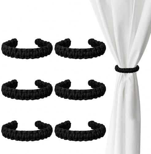 Ptwola 6 Pack Braided Curtain Tiebacks Boho Elegant Rustic Curtain Holdbacks by Unknown