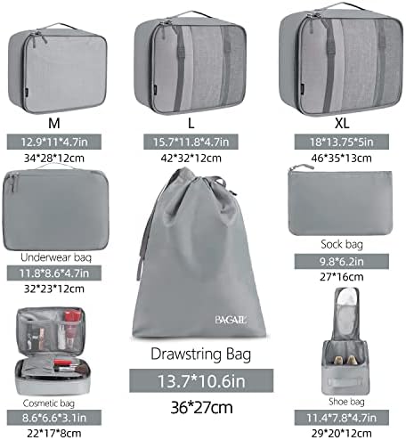 BAGAIL 8 Set Packing Cubes Luggage Packing Organizers - Image 2