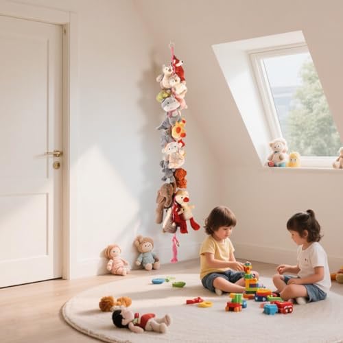 CERETIA 80" Stuffed Animal Organizer Chain, Wall Corner Storage - Image 3