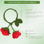 2 Pack Boho Handmade Flower Curtain Tiebacks & Holdbacks - Image 4