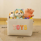 Large Toy Storage Box, Stuffed Animal Storage Basket Line Cotton Fabric - Image 7