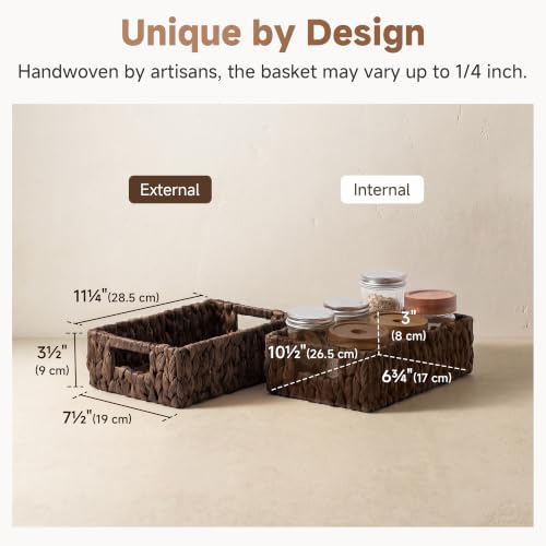 StorageWorks Wicker Baskets for Storage, Rectangle Basket - Image 3