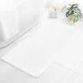Chenille Bathroom Rug 26"x44" White, Non-Slip Plush Bath Mat by Kildoss