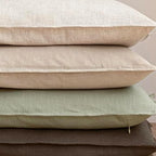 Foindtower Linen Solid Decorative Throw Pillow Cover 22x22 Inch Light Green - Image 5