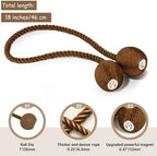 Hion Magnetic Curtain Tiebacks Dark Brown 4pcs, Curtain Holdbacks Hooks - Image 2