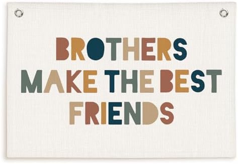 Lacama Brothers Make The Best Friends Linen Hanging Banner Flag Neutral Wall by Lacama