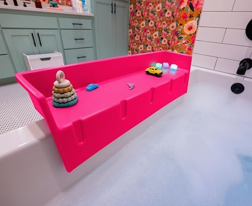 Tub Topper Kids Bathtub Splash Guard, Shelf & Toddler Bath Toy Tray by TubTopper