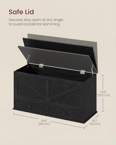 VASAGLE Storage Chest with 2 Fabric Drawers, 15.7 x 39.4 x 19.9 Inches - Image 5