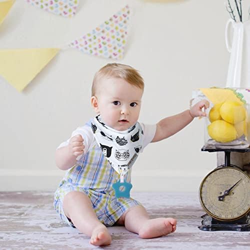 Baby Bandana Drool Bibs 6-Pack and Teething Toys 6-Pack Made - Image 2
