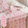 4 Pcs Pink Bow Table Runners 29 X 70 Inch Tulle Lace Party by Windkream