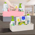 Baby Shower Caddy Plastic Nursery Portable Storage Organizer Pink - Image 5
