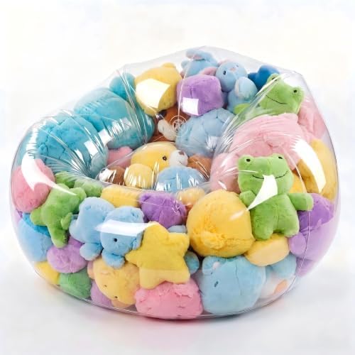 Clear Stuffed Animal Bean Bag Storage Chair, 330LBS Thick Waterproof PVC Large by Unknown
