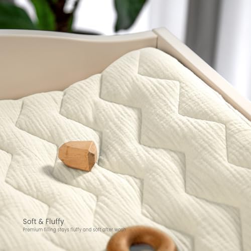 lulumoon Muslin Changing Pad Cover: Quilted Cotton Gentle on Baby's Skin - Image 4