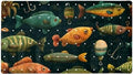 Bathtub Mat Non Slip 26.8x15.1In, Fishing Baits Bath Mat by Anna+Cowper