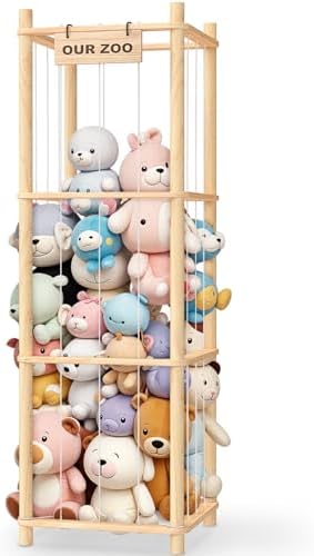 Woodure Stuffed Animal Storage & Organizer, Wooden Cute Zoo Toy Holder by CraftingNatureandComforts